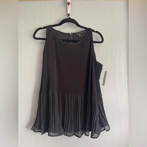 NWT Zac & Rachel Black Sleeveless Pleated Blouse Women’s Size XL